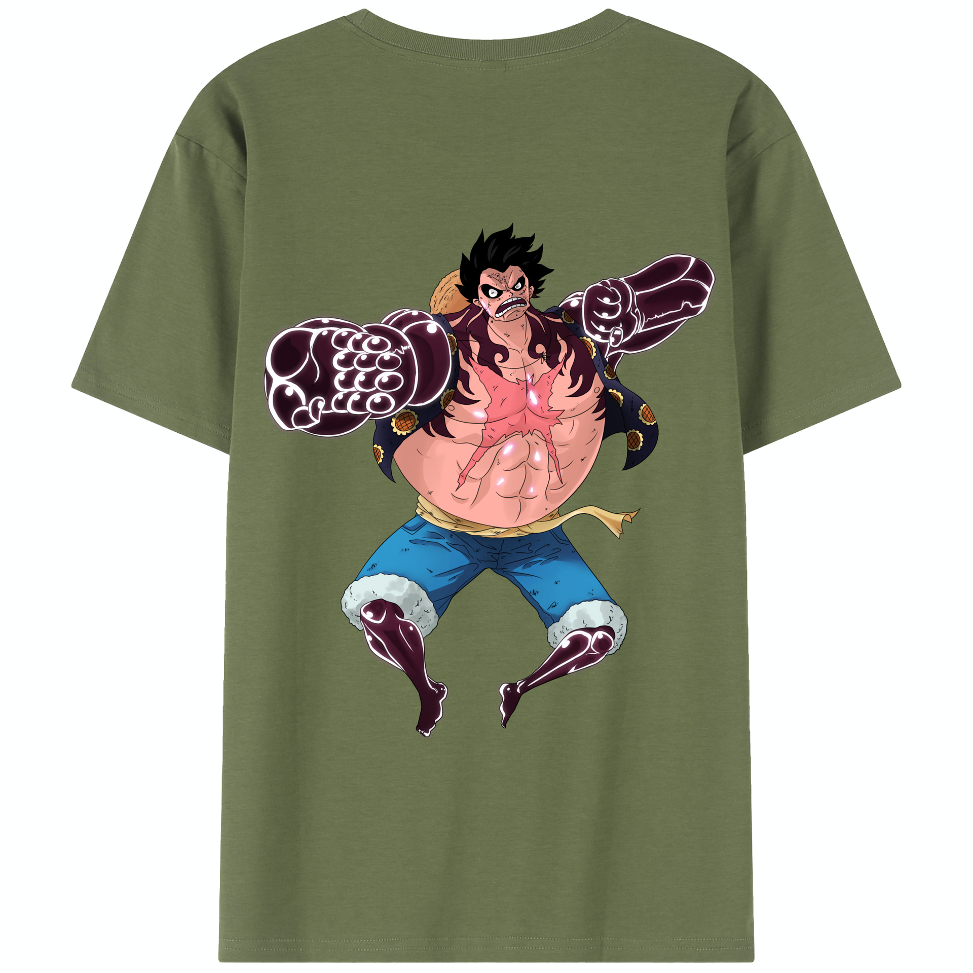 ワンピース モンキー・D・ルフィ ONE PIECE Monkey D. Luffy 綿100％半袖Tシャツ（背面プリント）